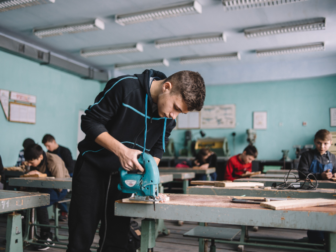 Technological education class in Cobalea school, Moldova