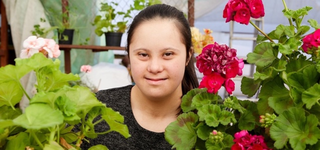 Daniela, a girl with the Down syndrome, who started a flower business
